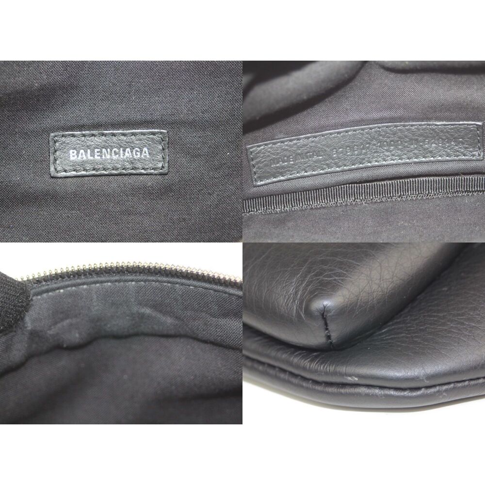 Balenciaga Leather Black Bag Logo Body Belt Everyday XS White DLQQN - Picture 6 of 6